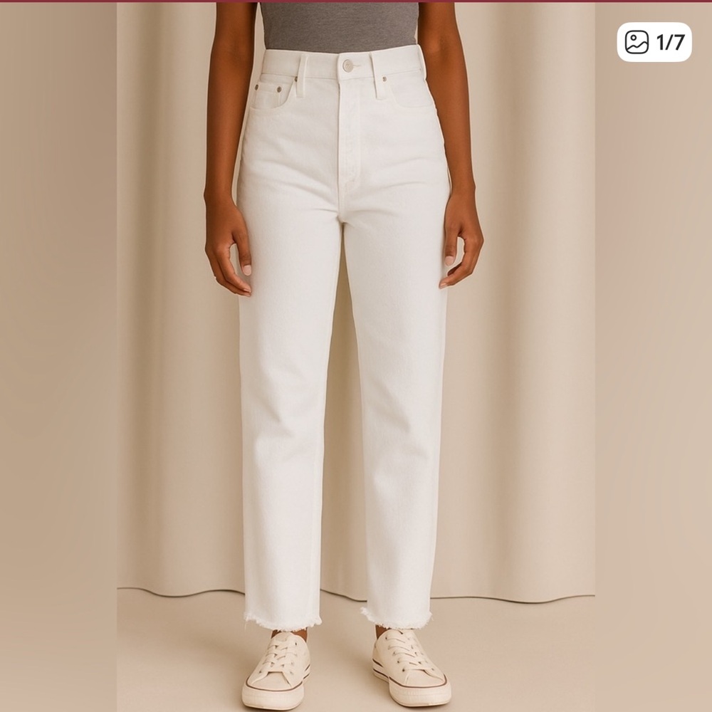 Madewell Women's Cream Cropped Jeans